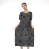 European and American Polka Dot Splicing Printing Dress Spring and Summer New Large Size Women's Clothing Loose and Thin Dress