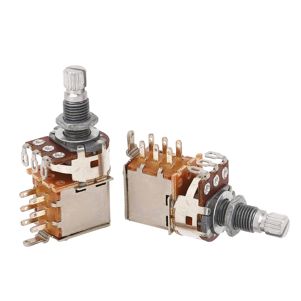 2PCS Guitar Potentiometer A1M B1M Combination 18mm Knurled Shaft Electric Bass Pots for Volume and T