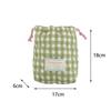 Plaid Drawstring Wallet Anti-fall Makeup Lipstick Storage Bag Camera Storage Bag  for Travel