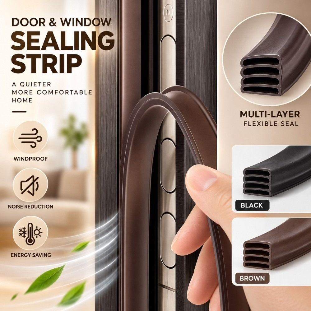 Flexible Door Seal Strip Anti-Collision Door Gap Seal Window Door Frame Sealing