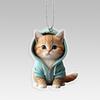 Car Rearview Mirror 2d Cat Hanging Pendant  Animal Shape Ornaments Backpack Accessories Cretive Adorns Decorative Decor for Car