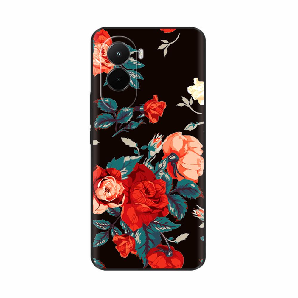 Phone Case For Xiaomi Poco M7 4G Case Soft Silicone TPU Back Cover For Poco M7 Pro 5G Case Ultra Thin Flower Skull Painted Cases