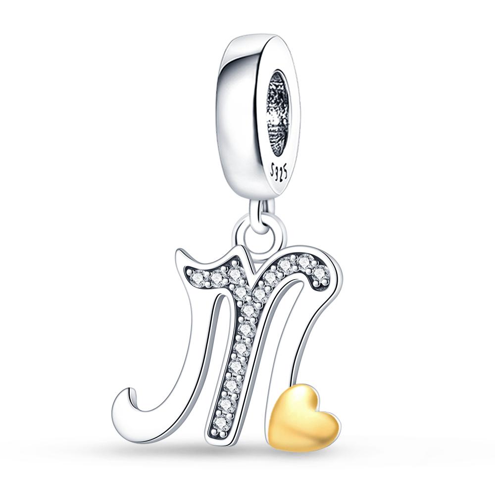 Charms Plata De Leyfit Pan Original Bracelets 26 Letter English Alphabet Beads Pendant Firely Diy Jewelry Making