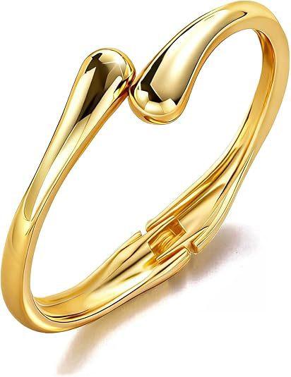 14K Gold Glossy Bracelet Combination 3-piece Set Alloy Spring Opening Bracelet Jewelry