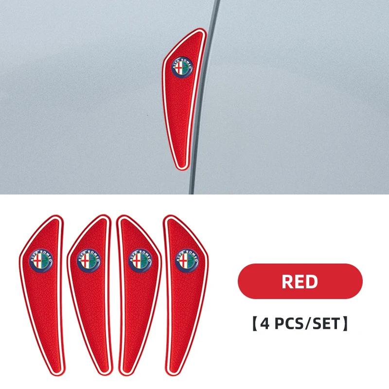 Car Stickers For Alfa Romeo 4pcs/set Rubber Bumper Strip Car Door Anti-Collision Emblem Sticker For Alfa Romeo 159 Giulietta Giu