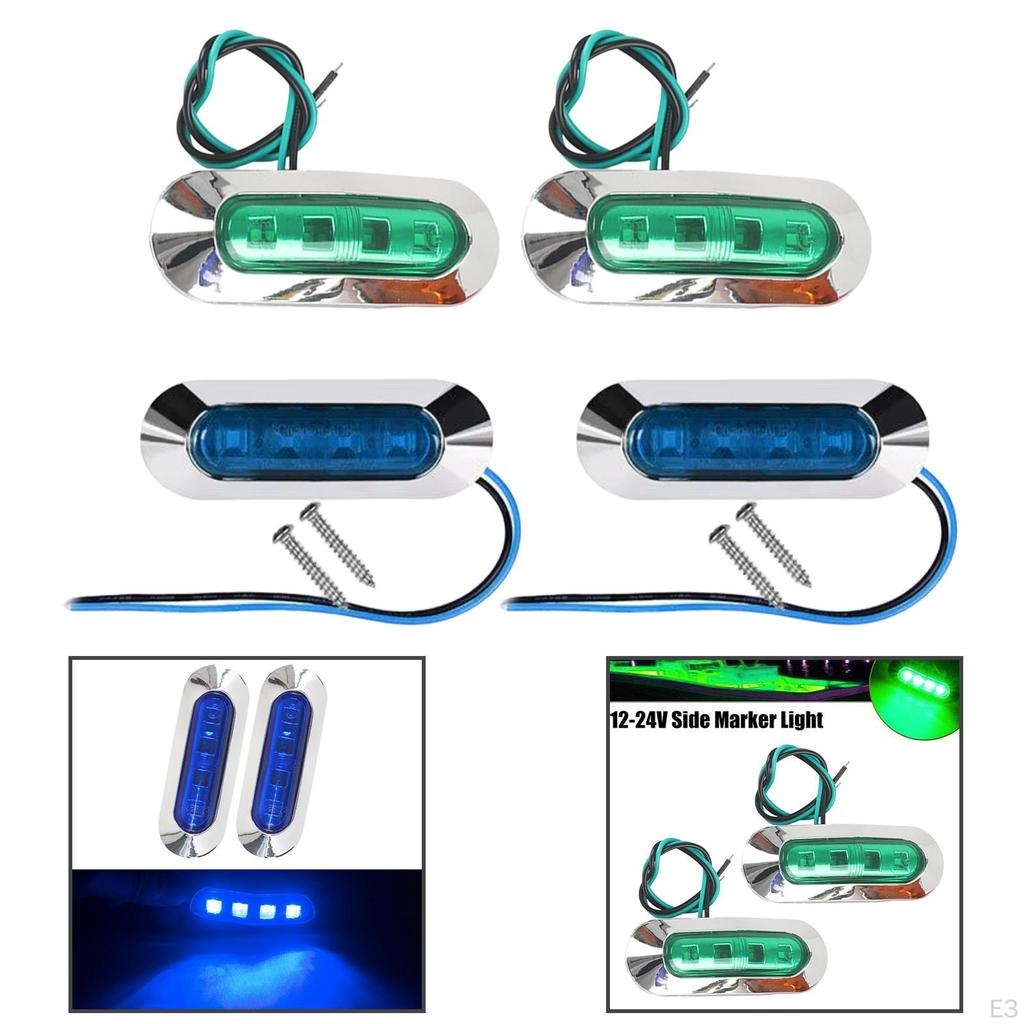 2 Pieces Truck Side Marker Lights 12V-24V Waterproof Replace Indicator Accessory