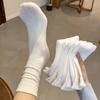 Women's Summer Postpartum Mid-Calf Cotton Ice Socks - White, Thin & Loose Style