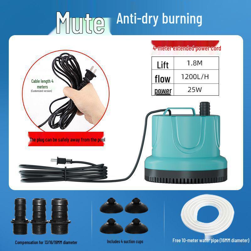 Low Noise Bottom Suction Submersible Pump for Fish Tanks: Household Water Filter & Circulation