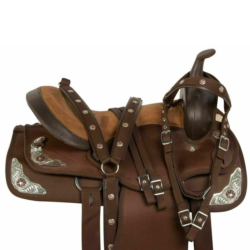 New Synthetic Western Barrel Racing Horse Saddle & Tack Set Available All Sizes and Colors 12, 13, 14, 15, 16, 17, 18 Inches
