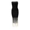 European Strapless Beaded Bandage Dress with Elegant Tassels