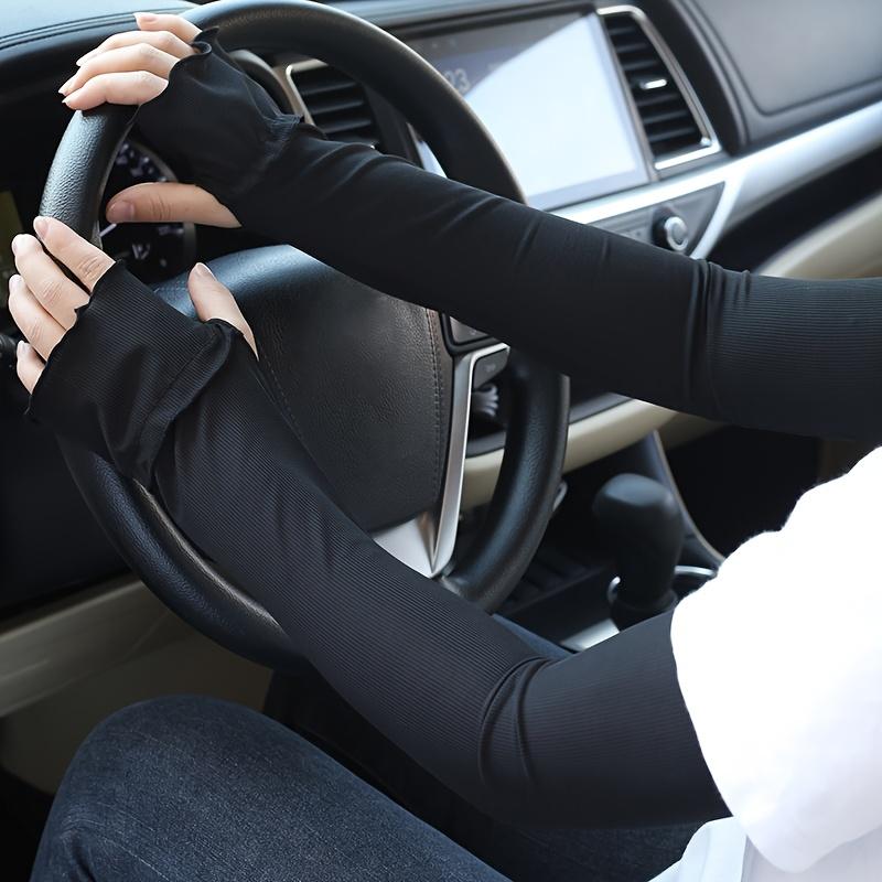 

1Pair Summer Cool Extended Sleeves Ice Silk Women s Thin Loose Sleeves Men s Outdoor Casual Elastic Arm Sleeves чорний