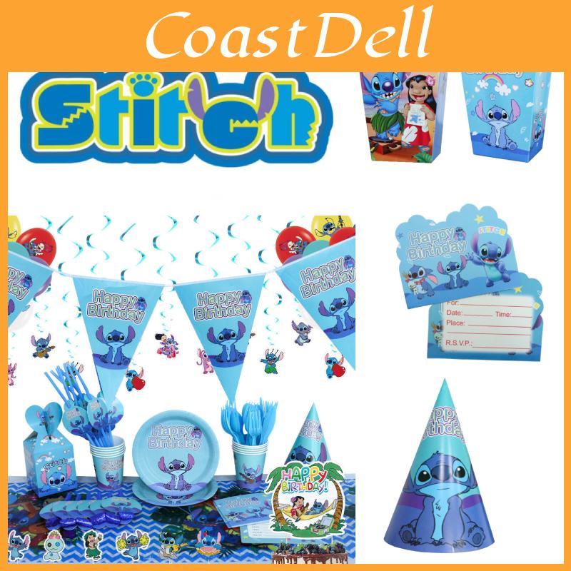 Stitch Theme Party Supplies Set Blue Lilo And Stitch Birthday Decorations