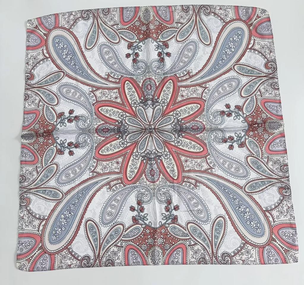 New Silk Square Scarf Women Retro Paisley Cashew Print Neckerchief Female Foulard Head Hijab Hairband Soft Neck Bag Ribbon Satin