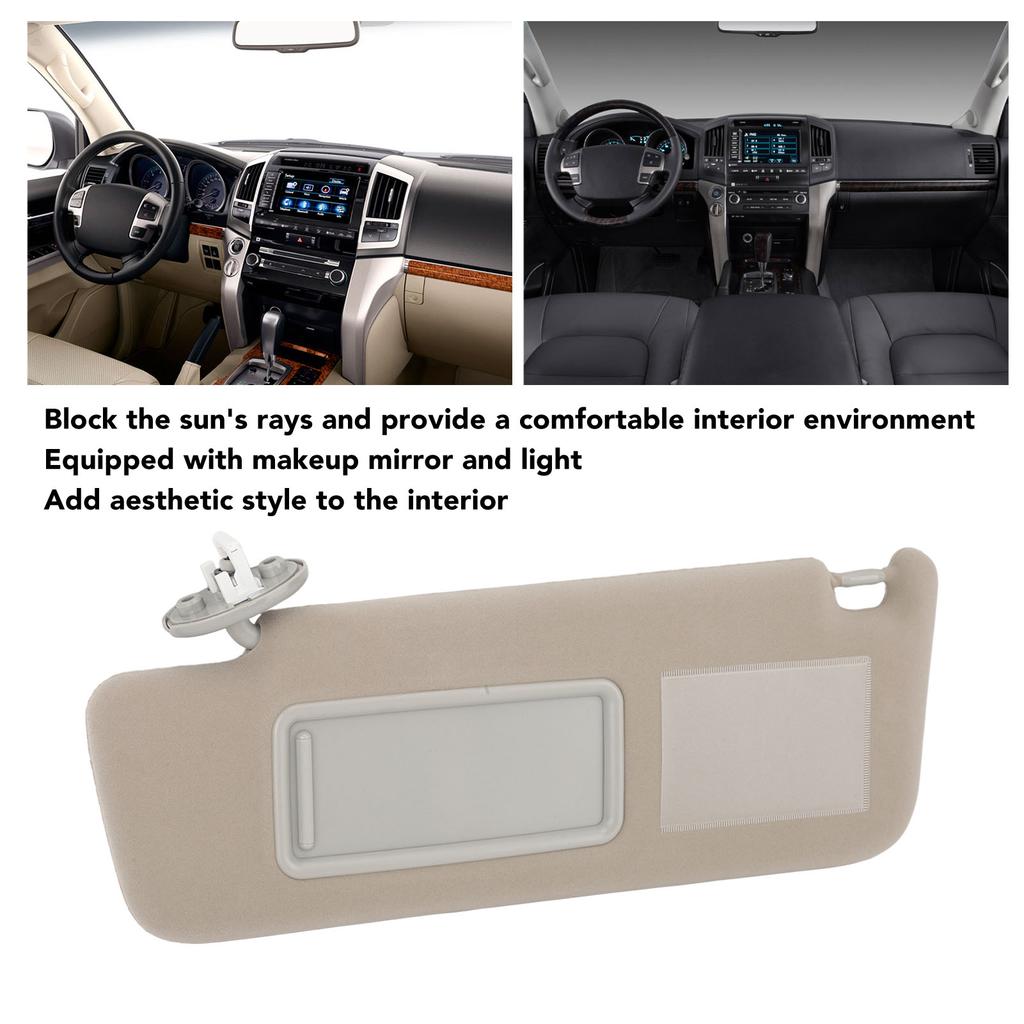 Sun Visor with Makeup Mirror and Light Car Interior Sunshield Replacement For   2002 to 2010 Sun Visor Shade