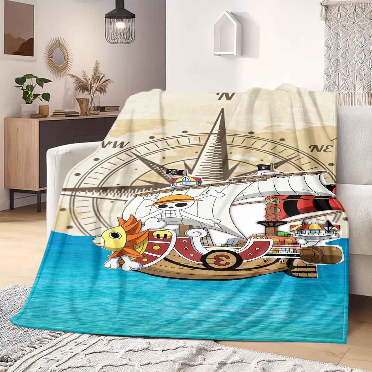 

OnePiece Anime Print Blanket Warm Comfortable Flannel Blanket Suitable for Bedrooms, Sofas, Beds, Chairs, Picnics, Travel 75x90cm