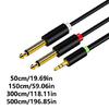 Portable 1/8 to 1/4 Stereo Cable 3.5mm to Double 6.35mm Audios Cable with Flexible Length Option for Amplifiers Easy Use