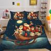 Christmas Printed Home Bedclothes Microfiber King Size Bedding Set Cover Children Superior Duvet Cover Set