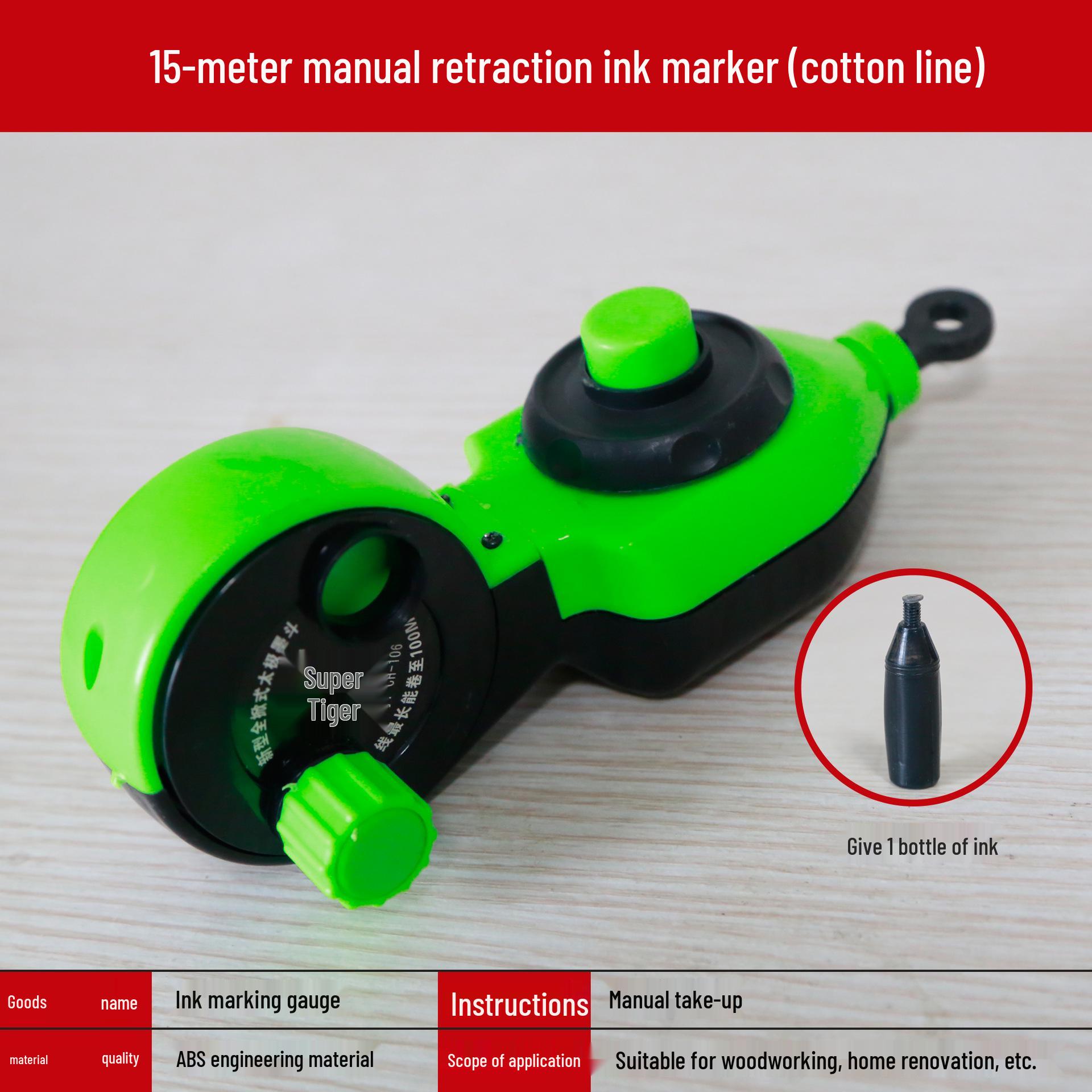 Маркер King Ink и разметочный инструмент по дереву: Ручной шнур-отбивка с рукояткой для разметки и декорирования.