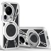 For Huawei Pura 70 Ultra Case Magnetic Kickstand Hollow Heat Dissipation Silicone+PC+Metal Bumper Phone Cover