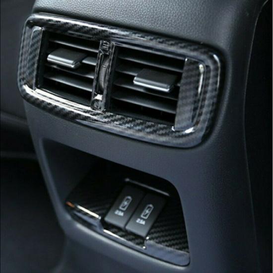 1Pc Carbon Fiber Inner Rear Air Vent Cover Trim For Honda CR-V CRV 2017-2021