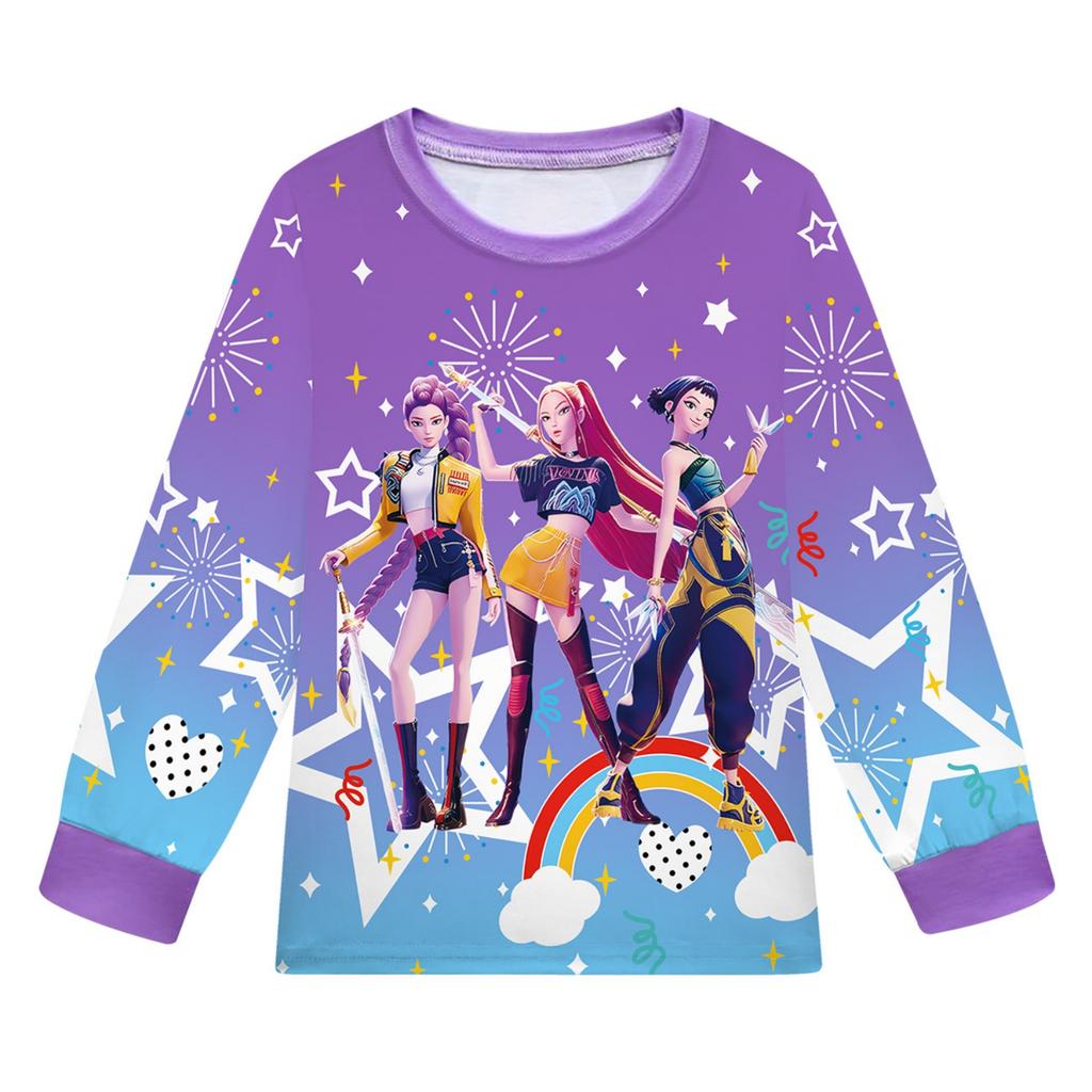 Children's Witch  Girls Printed Suit Long Sleeve Pants Suit