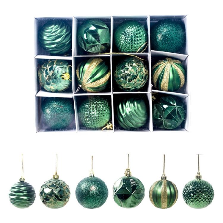 12 Pcs/Set 6cm Shatterproof Christmas Ball Decor Christmas Tree Hanging Ornament