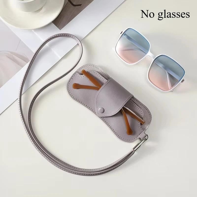 Portable Glasses Bag Soft Leather Sunglasses Pouch Slim Fashion Glasses Case Holder Glasses Organizer Travel Sunglasses Pouch