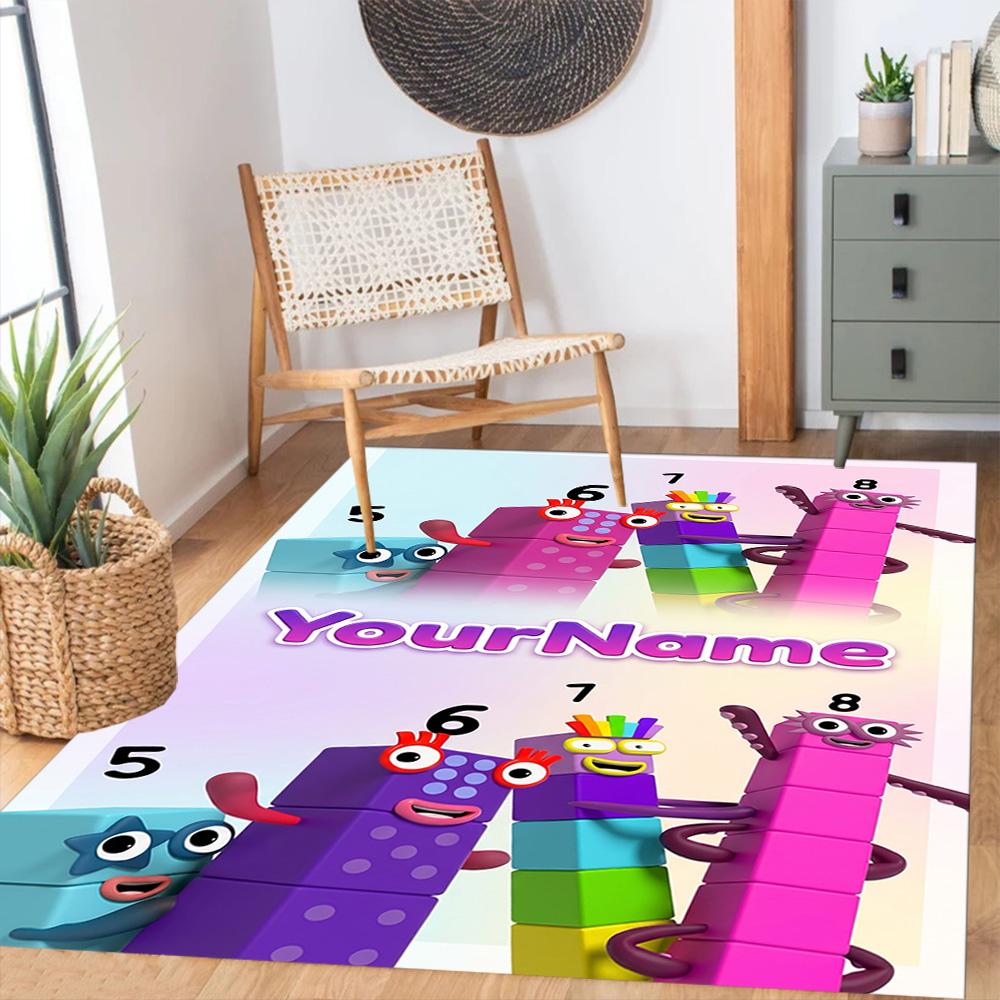 Numberblocks Customizable Name Floor Mat Design for Decorate room Kitchen Balcony Study room Antislip Carpet Office home decor