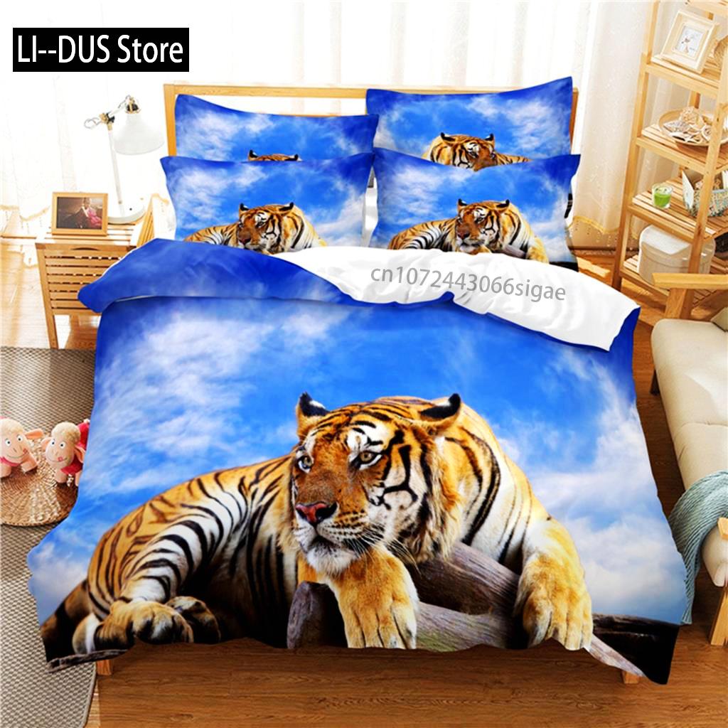 Comforter Lie Tiger Bedding Set 3D Bedding Digital Printing Queen Size Bedding Set Fashion Design