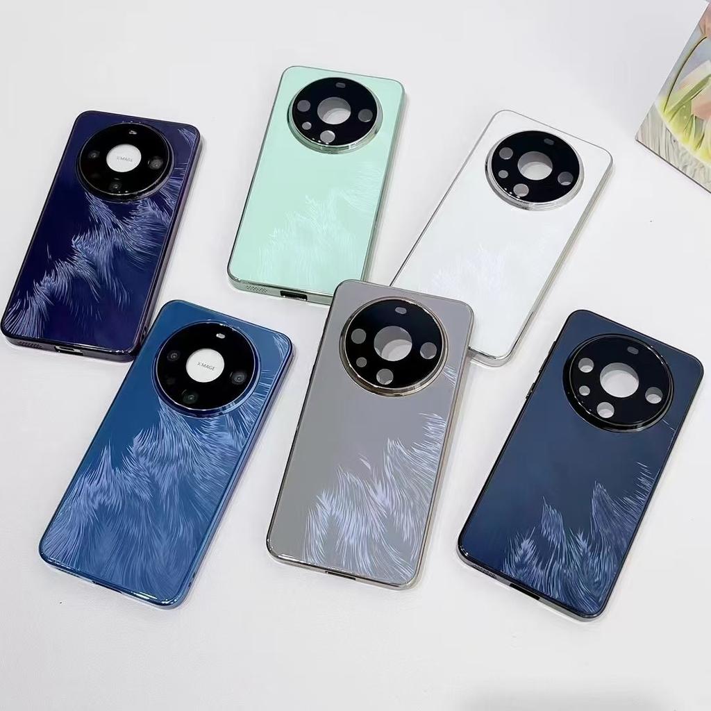 Aurora Feather Yarn Is Suitable for Huawei Pura70 Mobile Phone Case Anti-fall Mte60pro Full-inclusive Honor Magic7 Protection Case
