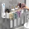 Gold-Plated Wall-Mounted Toothbrush & Mouthwash Holder Set, Punch-Free Installation