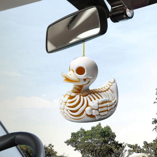 Skelett Ente Auto Spiegel Hängende Ornament süße Katze Charme Schlüsselanhänger Anhänger Acryl