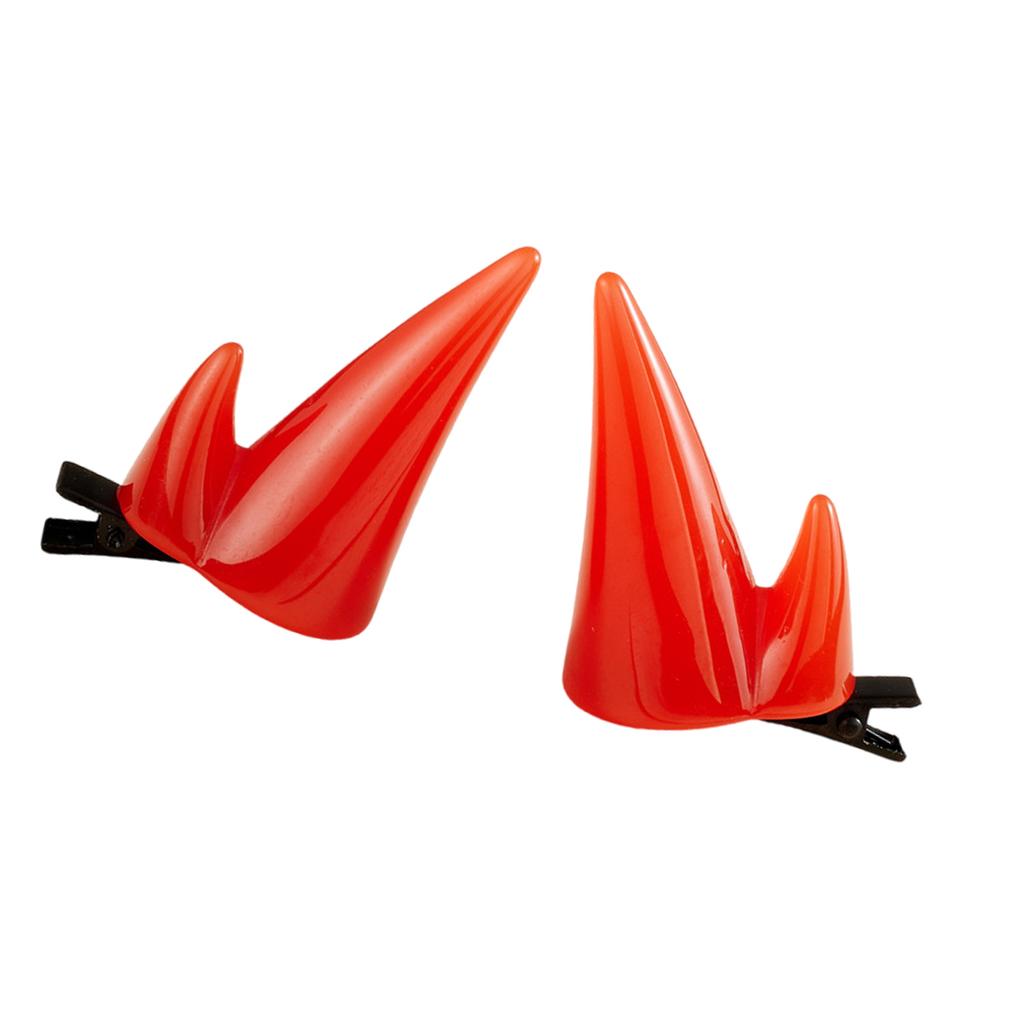 2PCS Devil Horn Hair Clip For Halloween Cosplay Costume Party Hair Accessories Cartoon Hairpins For Women Girls Adults