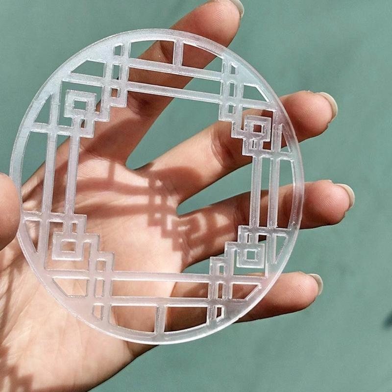 Retro Geometric Shape Quicksand Brick DIY Shake Acrylic Quicksand Blank Plate Quicksand Plate Acrylic Material Easy Use