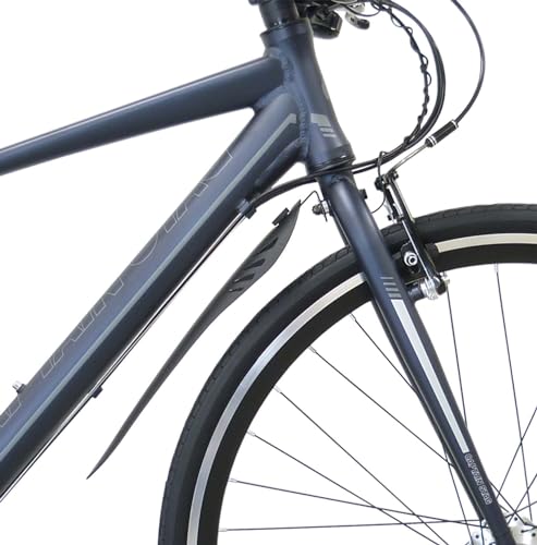 Captain Stag Bicycle Fenders, Front and Rear Mudguard Set, Black, for Road and Cross Bikes, Y-4854