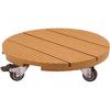 Wheeled Pot Stand - - WPC H7.5 X Ø30 Cm - 4 Wheels - Wood