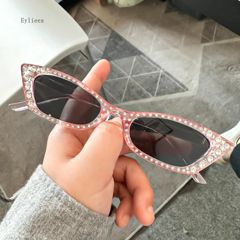 

Солнцезащитные очки кошачий глаз женские для улицы, для шопинга, жемчужные, для вождения, очки, ретро, бриллиантовые, овальные солнцезащитные очки-шейды