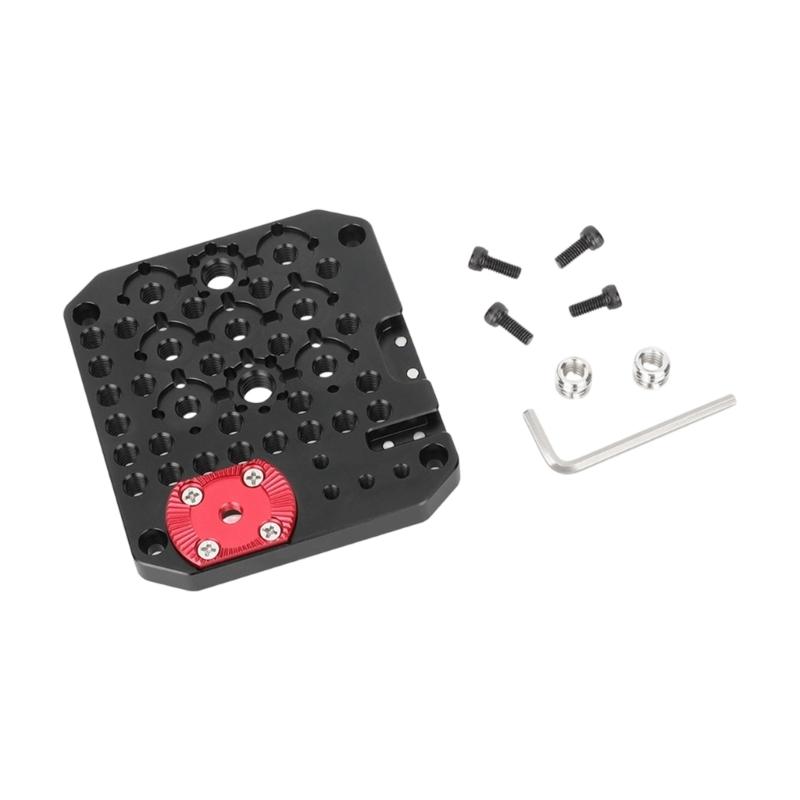 Aluminum Alloy Multi Hole Plate With 1/4 And 3/8 Inch Quick Assembly Board Mounting Holes For Camera Accessories