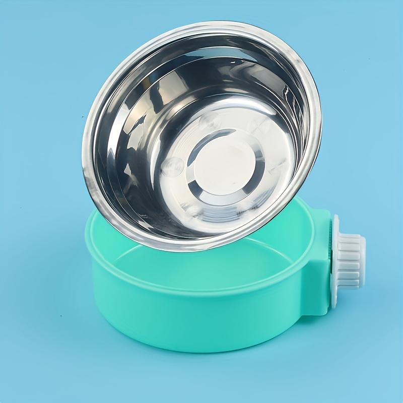 Pet Candy-Colored Stainless Steel Dog Bowl Hanging Cage Pet Cat Food Bowl Hanging Stainless Steel Bowl Dog Cage Bowl Double Bowl