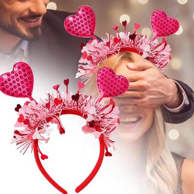 Red Heart Headband Heart Hair Accessories Valentines Day Headband Hair Hoop Photo Props Valentines Headband For Lovers Wives