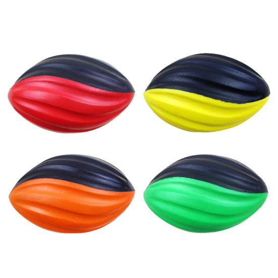 Soft Rugby Ball Kids Foam Spiral Football Toy Easy Grip Decompression Toy Hand-Eye Coordination Training Small Footballs for School Sports Party Game