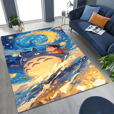 Kawaii T-Totoros Cartoon Kunst Tapijt Vloerkleed voor Slaapkamer Woonkamer Bank Huis Deurmat Decor, Groot Kinder Speel Anti-slip Vloermat