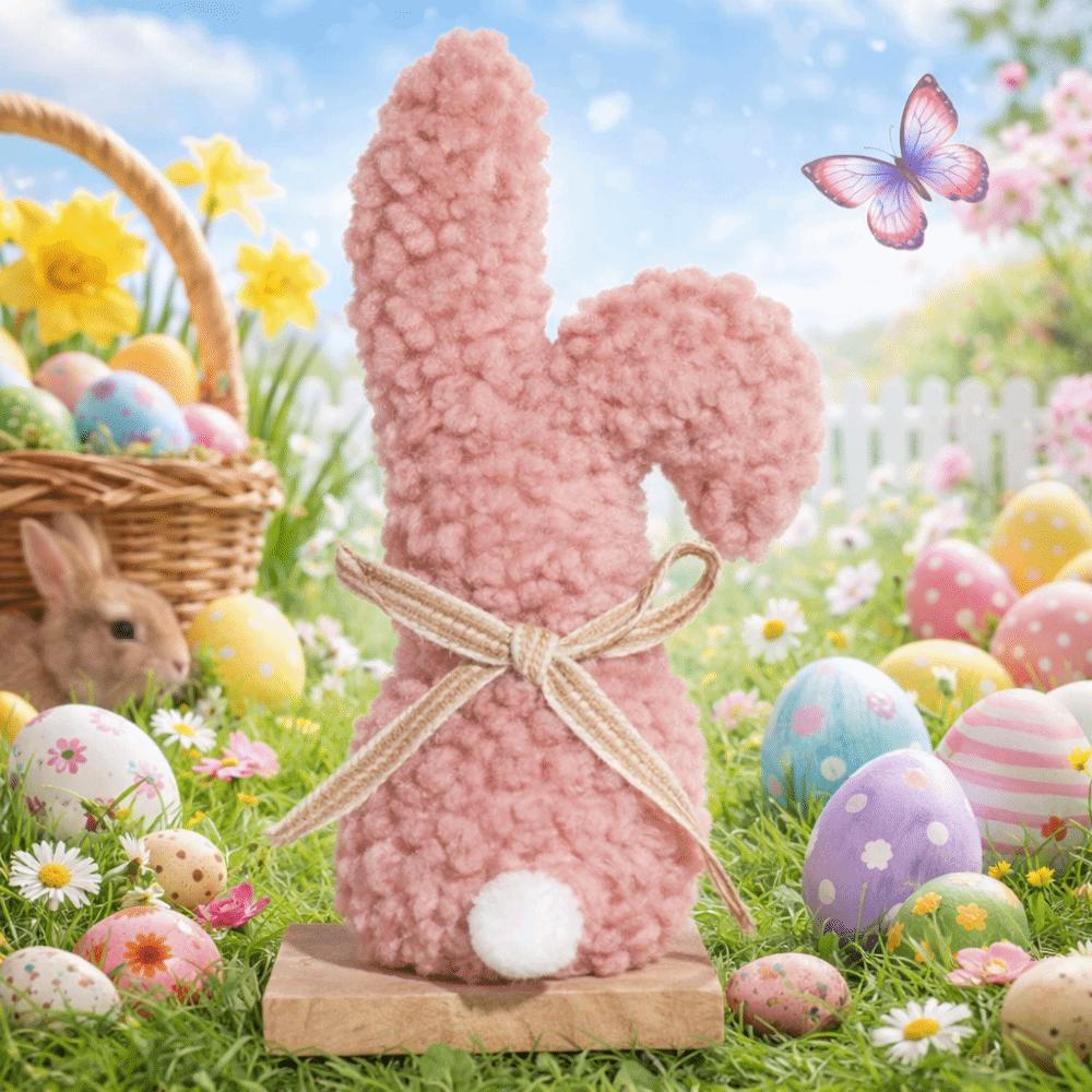 Plush Texture Easter Rabbit Decor Pretty Design Table Decoration Festive Ornament  Dining Table