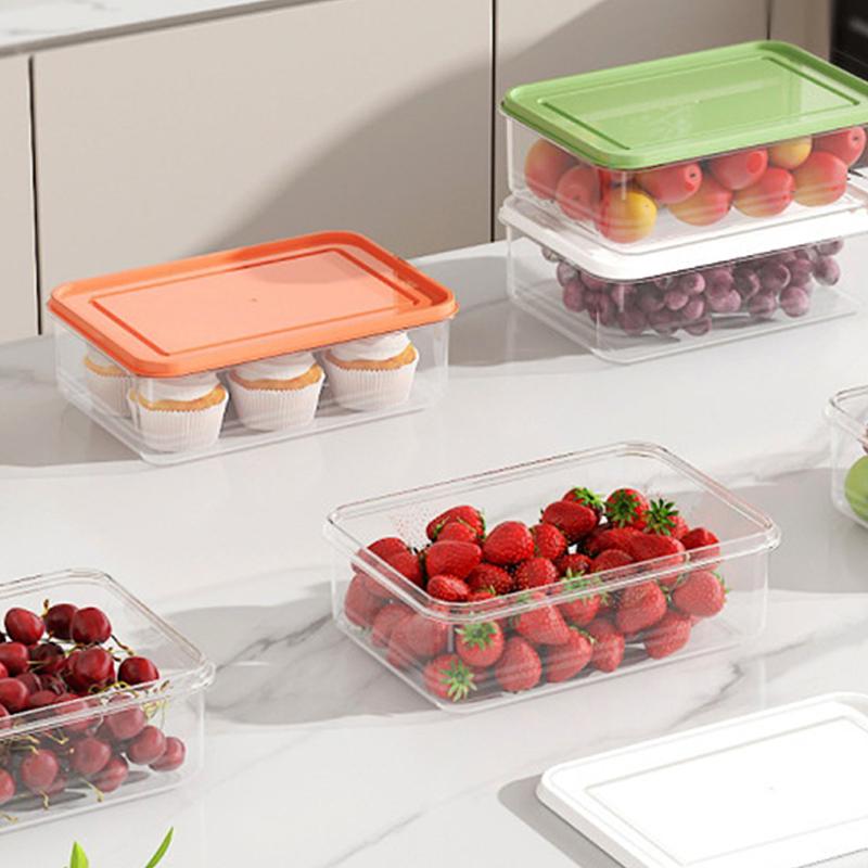 1/3 Stück Transparente Lebensmittel-Frucht-Aufbewahrungsbox mit Deckeln Tragbarer Kühlschrank-Gefrierschrank-Organizer Portioniert Fleisch Zwiebel Ingwer Knusperbox