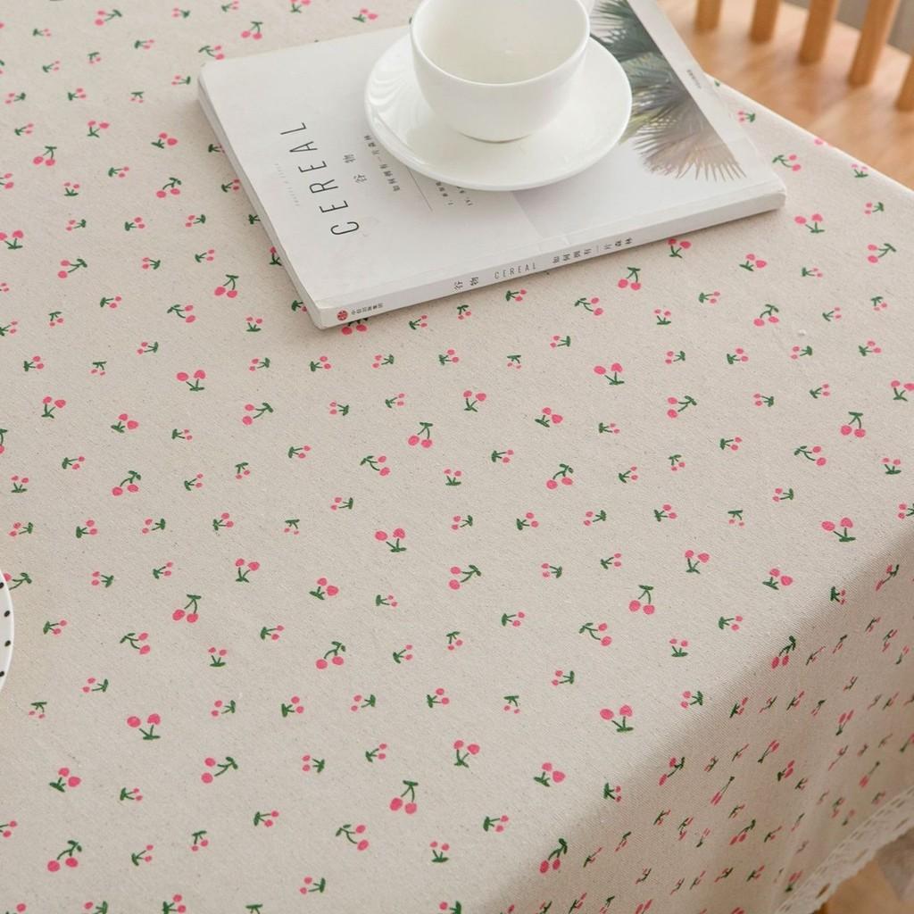 Modern French Country Rectangular Tablecloth Cotton Linen Floral Decor For Dining Room