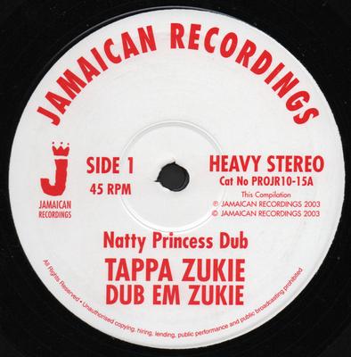10inch Record TAPPER ZUKIE - Natty Princess Dub PROJR1015 JAMAICAN RECORD 2003 UK Reggae, Ska & Dub Used