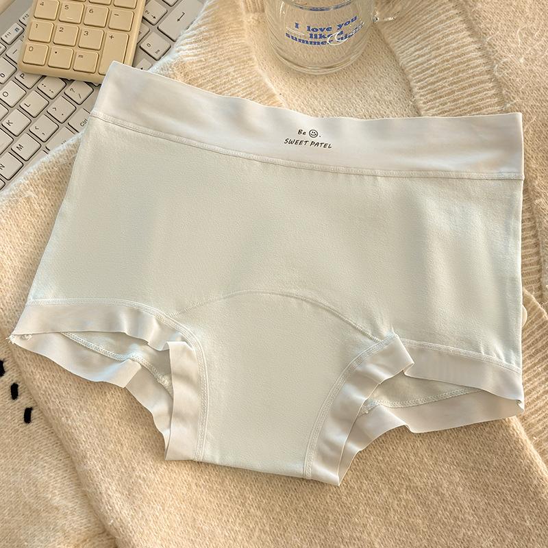 Ladies Spring Cotton 10A Antibacterial Extended Crotch Comfortable Mid Waist Flat Angle Briefs