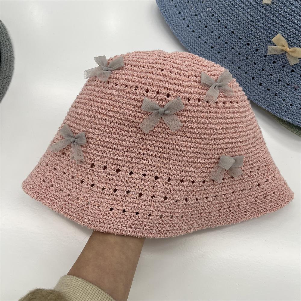Kleiner Schleife Bucket Hat Damen Sommer süß vielseitig schlichter Hut hoher Sinn Feen-Aura Bucket Hat Beckenhut