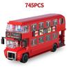 745pcs MOC Technical Vintage Double Decker Bus Car Model Building Blocks City Car Bricks Toys for Adult Christmas Birthday Gifts