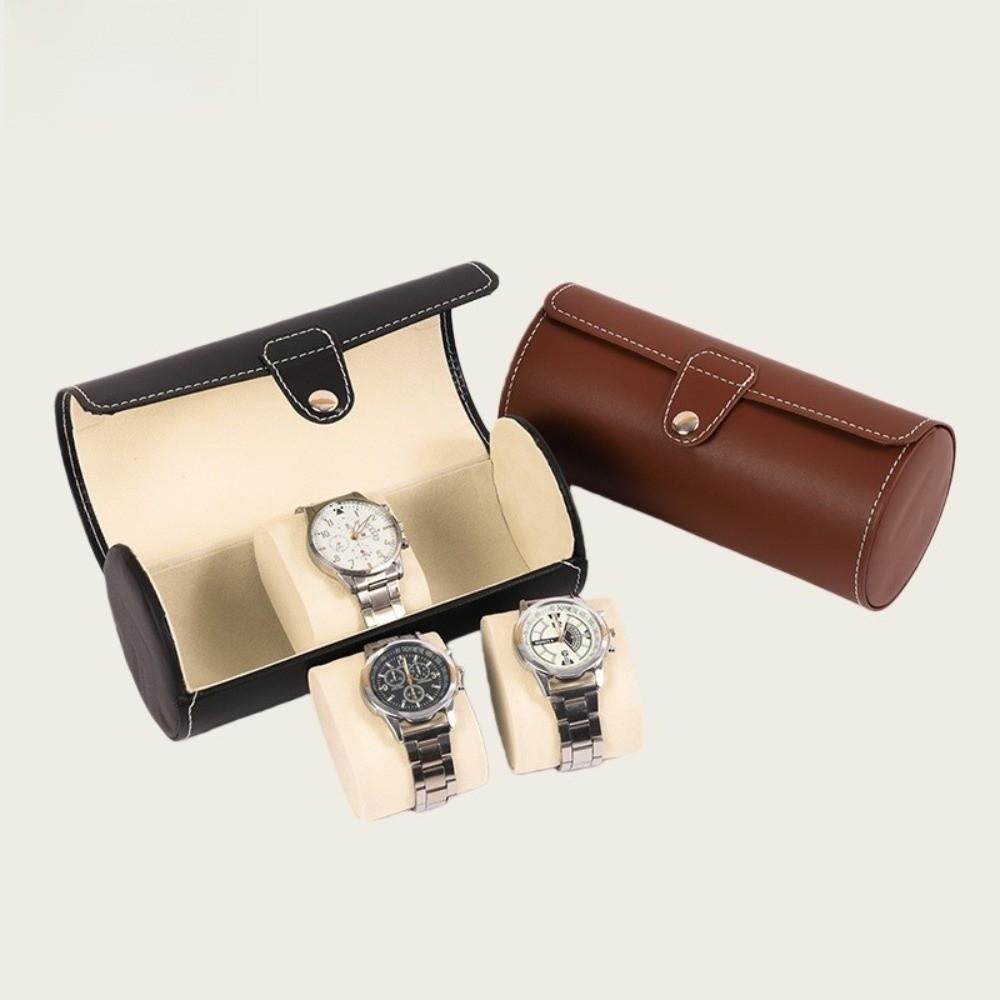 3 Grids Cylinder Watch Storage Box Removable Pillows Watch Organizer Watch Display Case Travel